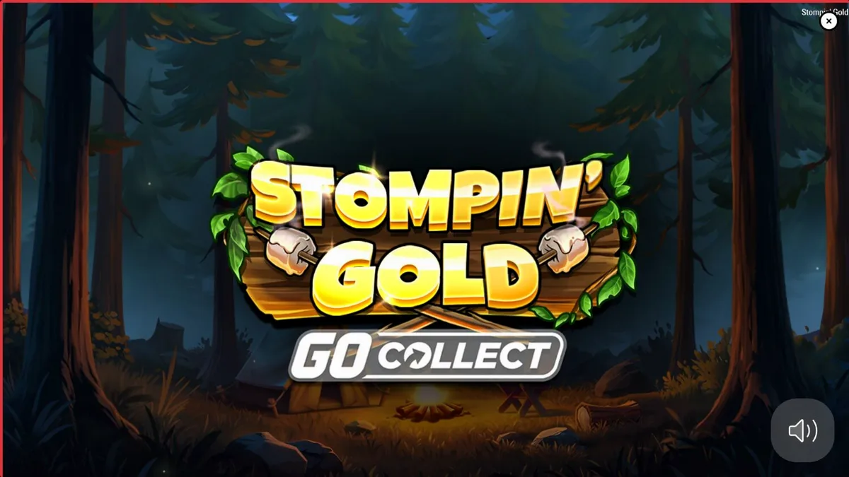 Pemandangan hutan petualangan dalam slot Stompin’ Gold GO Collect dengan karakter yeti
